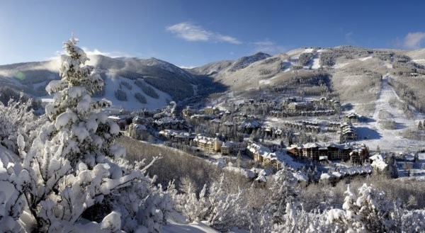 A snow-covered view of Beaver Creek ski resort in Colorado.