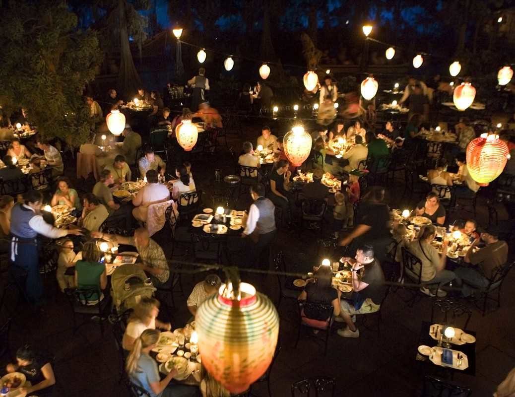 Diners at Blue Bayou Restaurant Disneyland