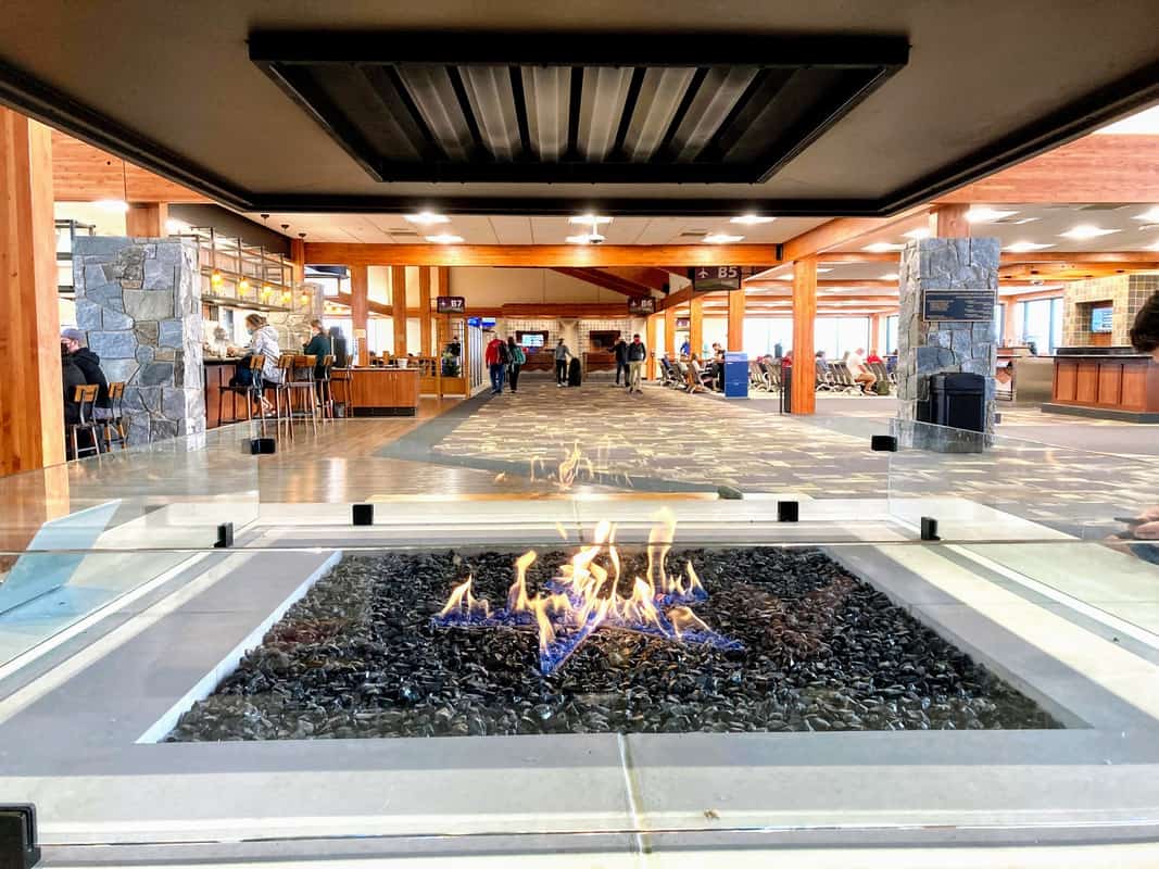 Beautiful firepit at Bozeman airport