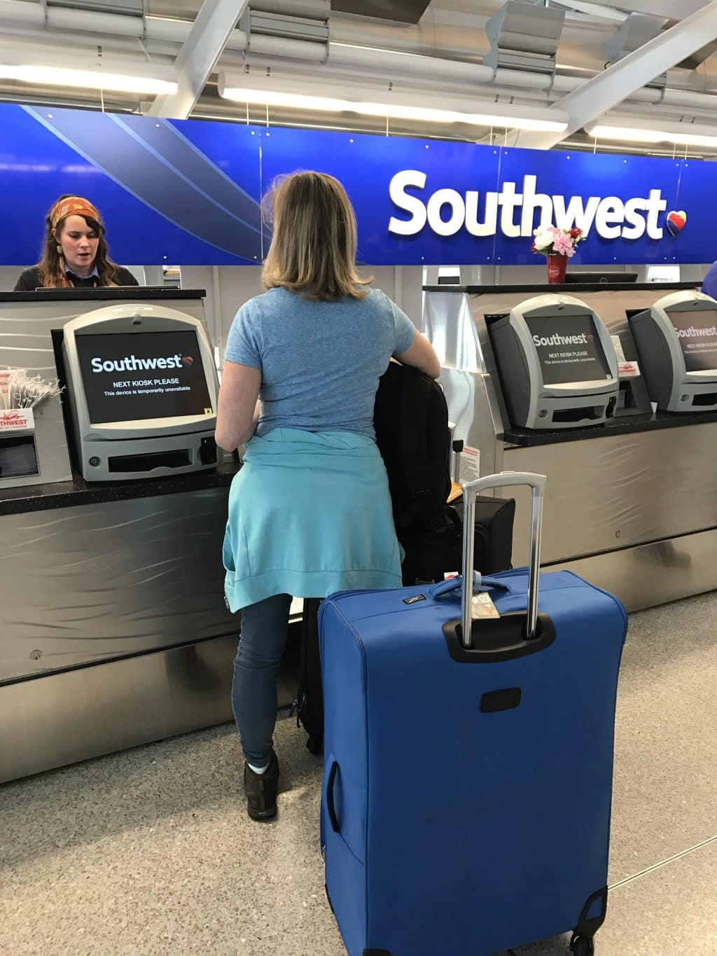 Southwest check-in counter.