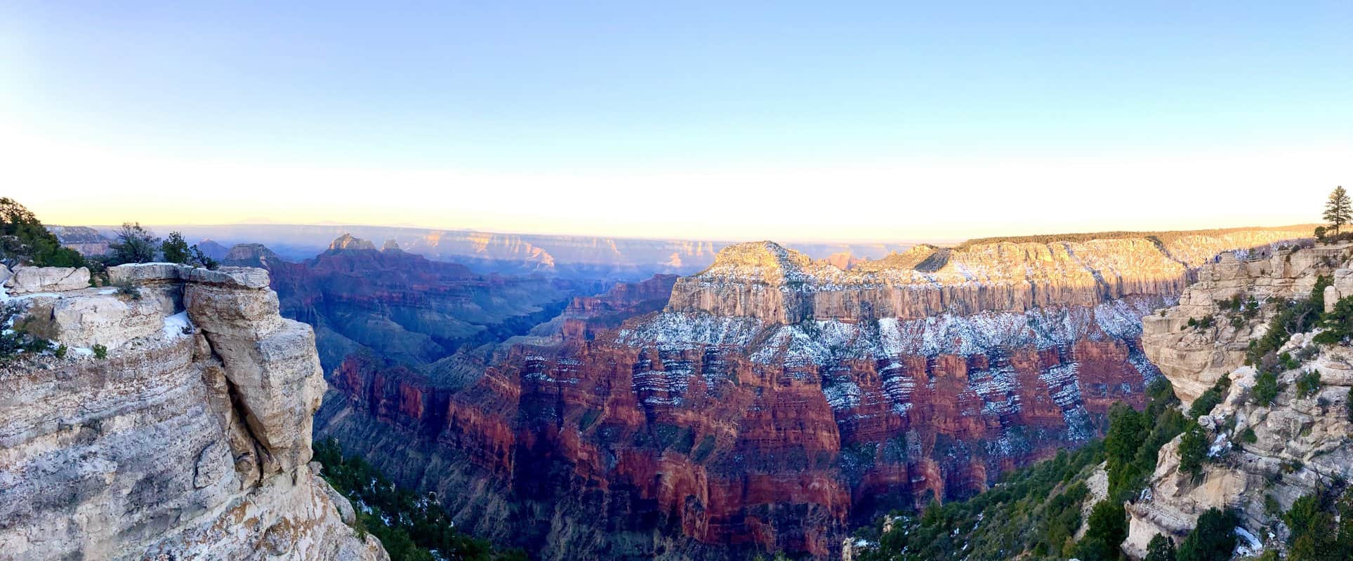 View of sunset at the North Rim in the Grand Canyon