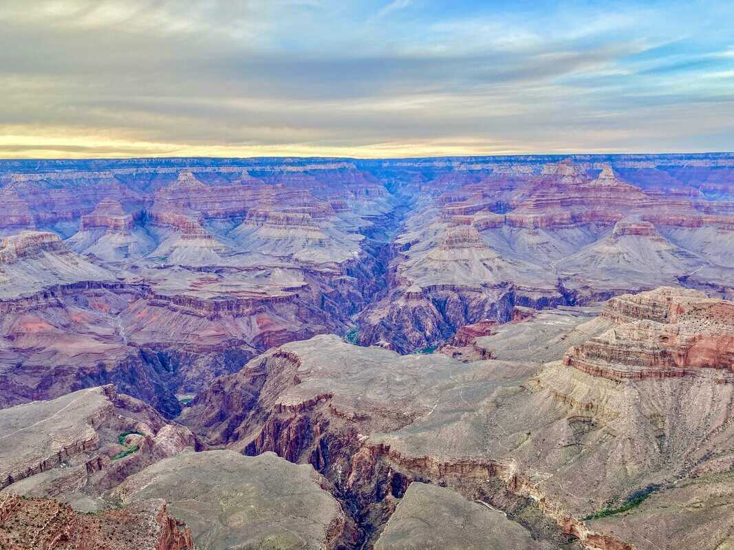 View of Grand Canyon National Park South Rim from Yavapai Geological Museum