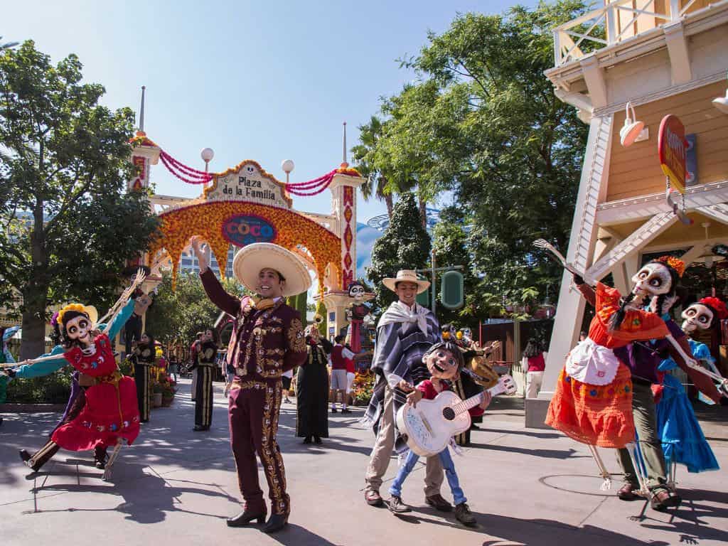 mariachi performers in day of the dead celebration at Disneyland