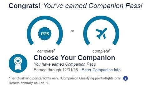 A screenshot of a pts card with the words'choose your companion pass'.