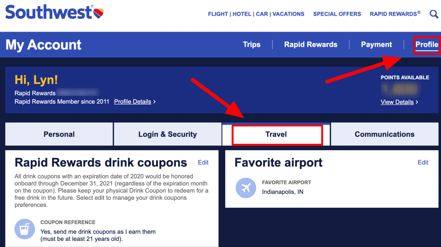 southwest drink coupons