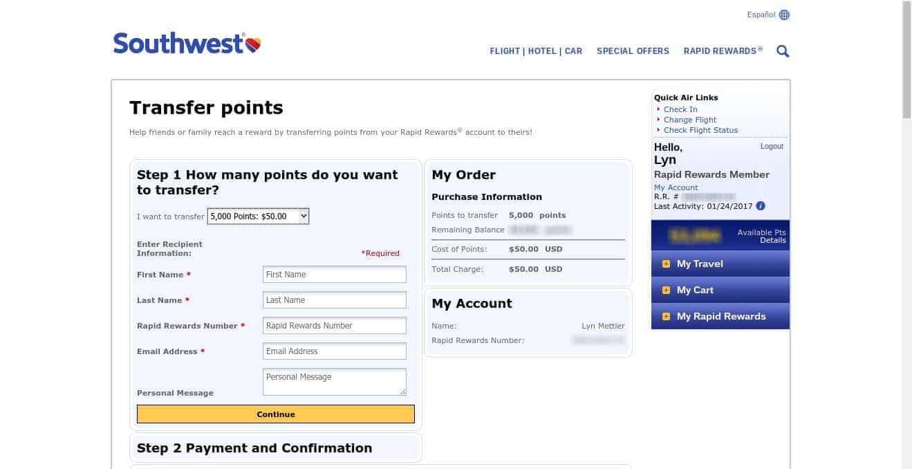 How to Transfer Southwest Points