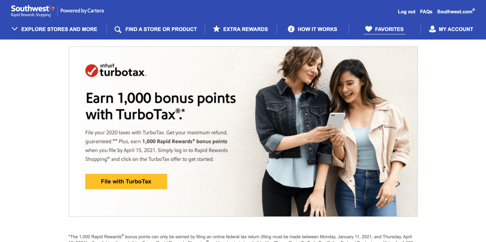 Free travel by paying taxes - Turbotax