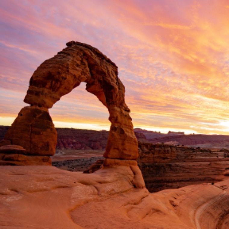 A rock formation in the desert.