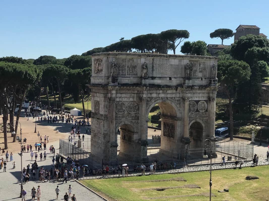 Arch of Constantine viewed from Colosseum Rome