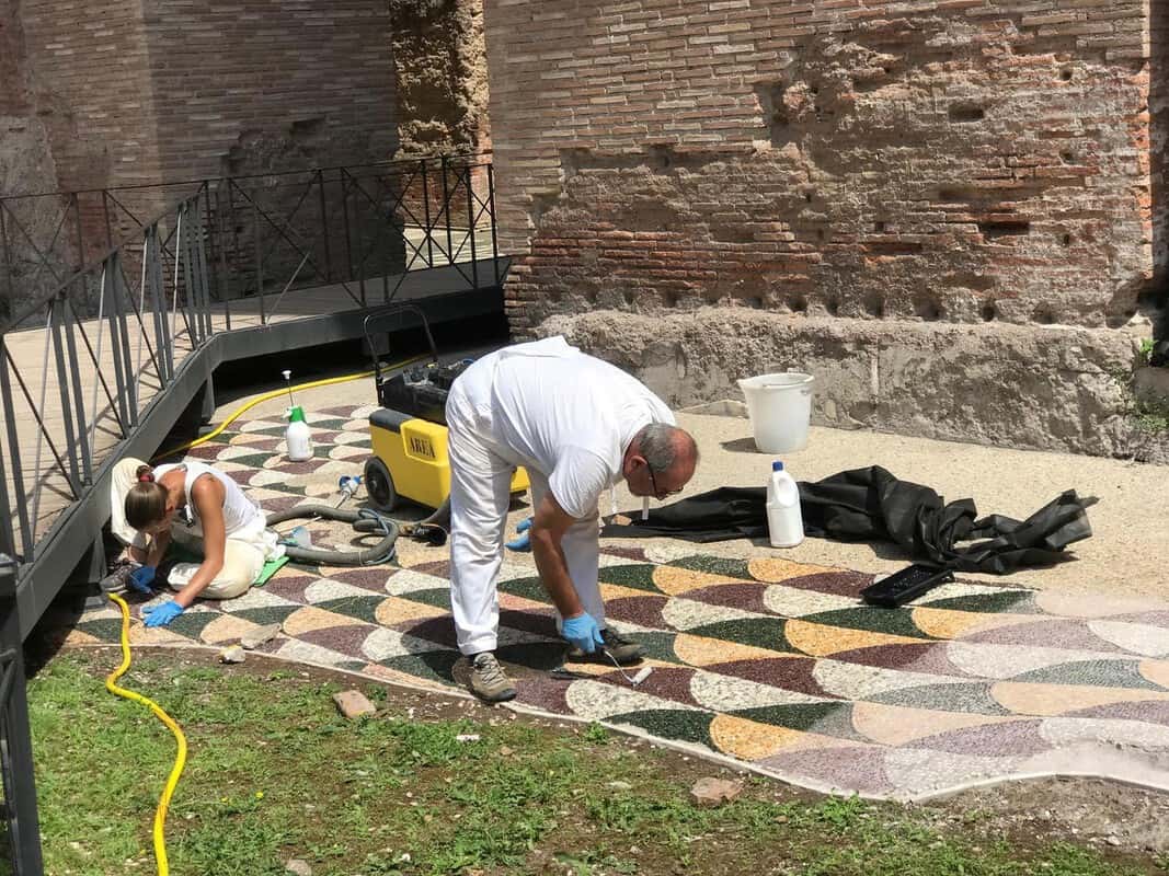 Baths of Caracalla Rome frescoe restoration