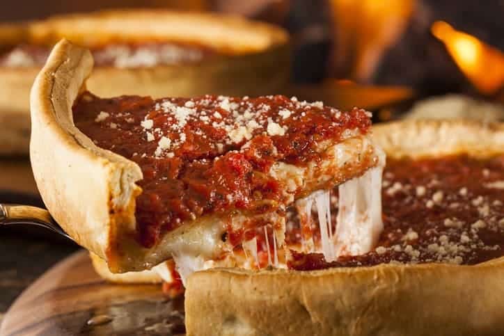 Chicago deep dish pizza