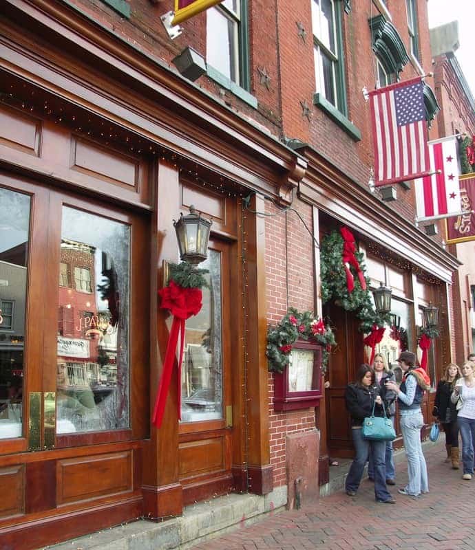 A red brick building.