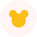 A yellow mickey mouse icon in a circle.