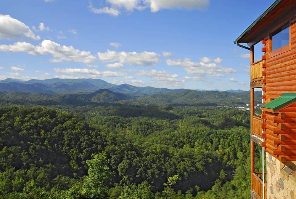 A scenic mountain view from a cabin in Pigeon Forge, TN.