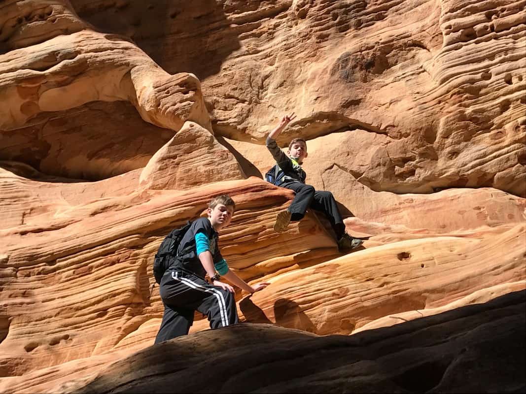 rock scrambling Zion National Park