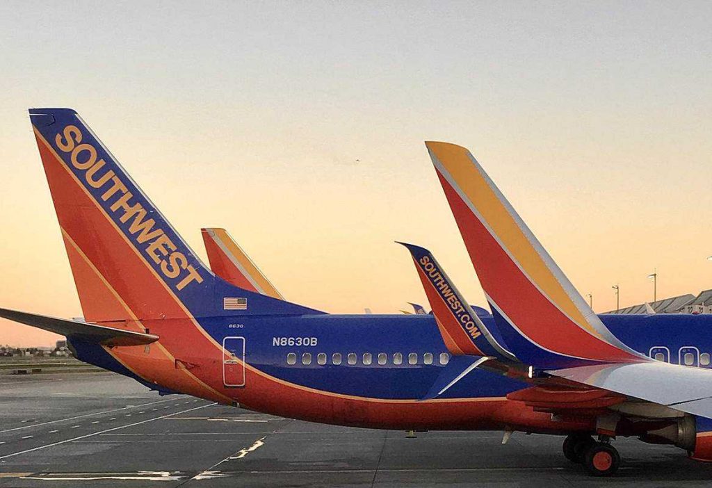 Southwest Airlines planes parked at Marco Island.