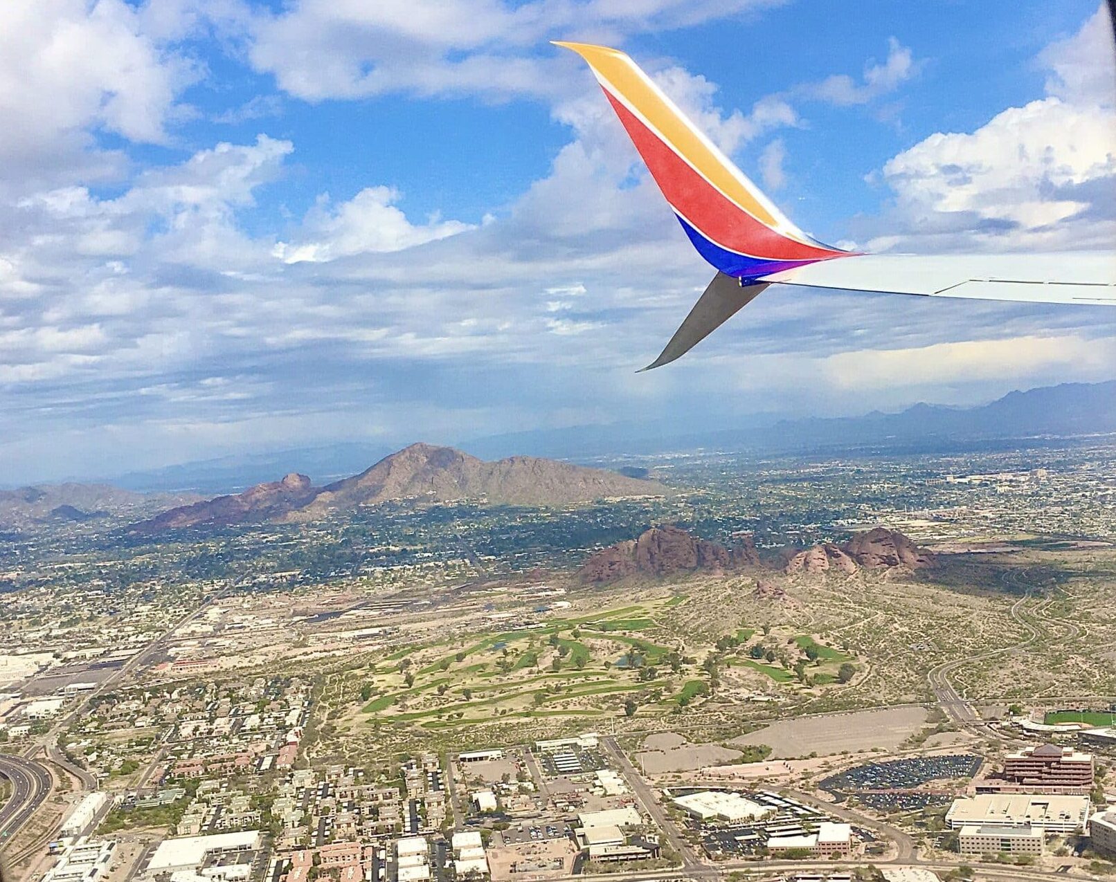 Southwest wing tip mountain Las Vegas