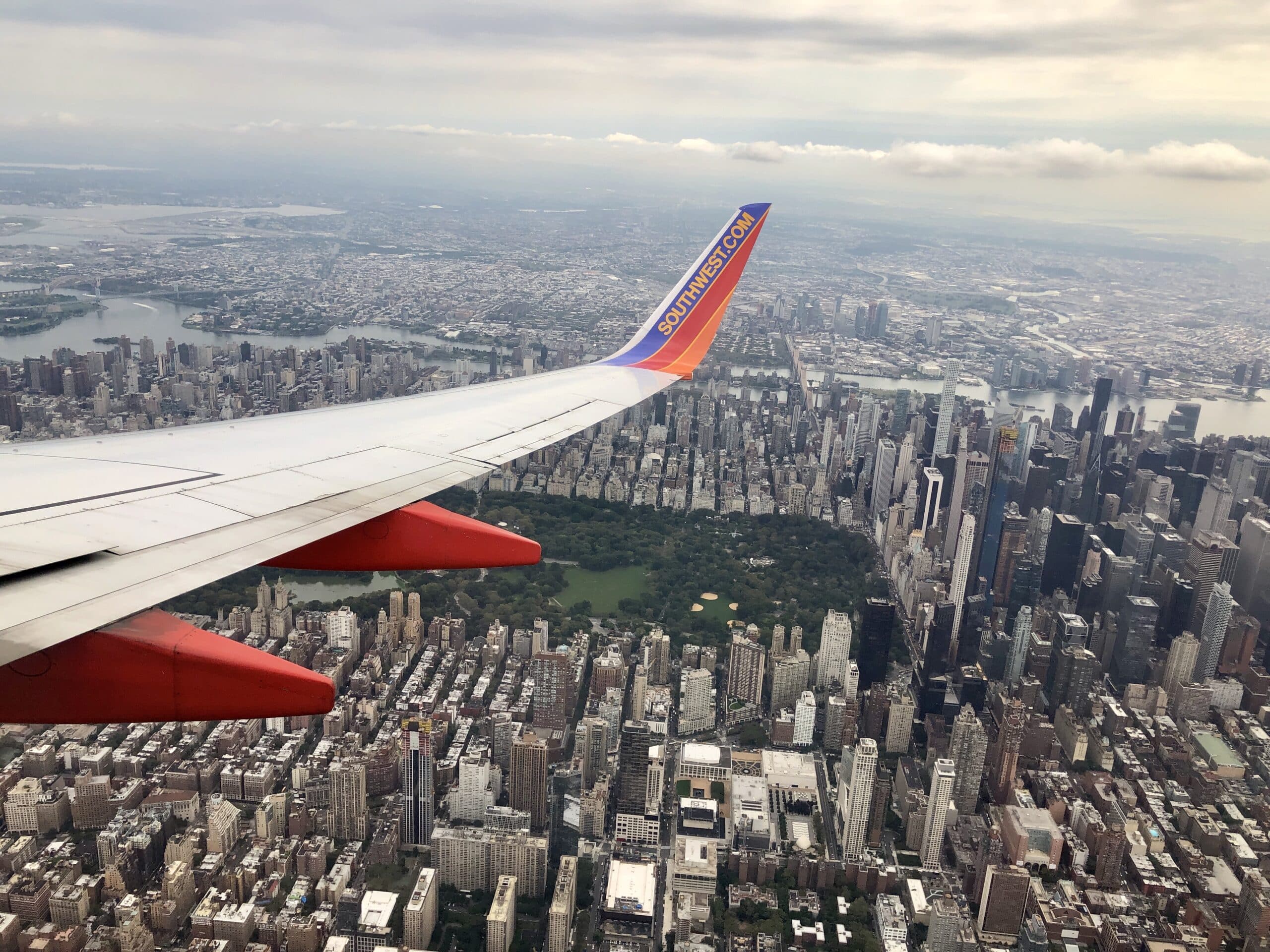 Southwest plane New York City Central park