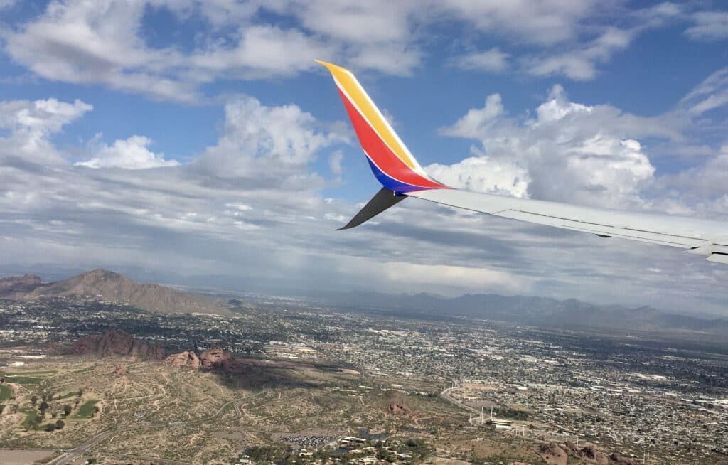 Southwest plane mountains